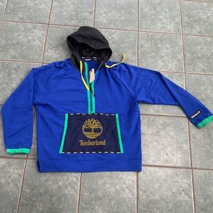 Timberland Mixed Media Mesh Pocket Hoodie